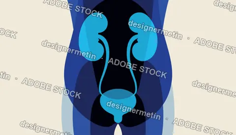Human Urinary System Medical Vector Illustration With Kidneys And Bladder
