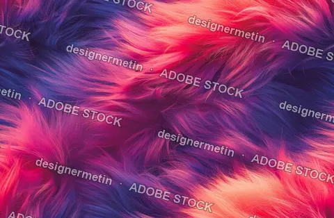 Abstract Pink And Purple Flowing Hair-Like Seamless Background With Soft Motion Blur Texture
