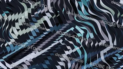 Flowing Black And Blue Optical Wave Pattern Abstract Video