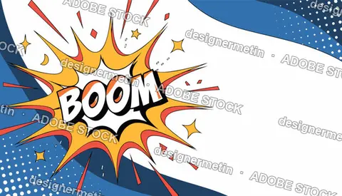 Pop Art Comic Book Boom Explosion Bubble Background Vector