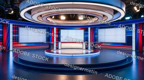 Circular television set with central display