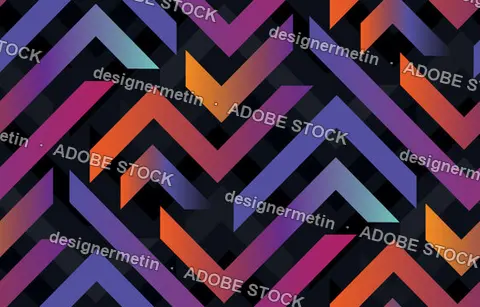 Seamless Vivid Color Zigzag Geometric Pattern Vector