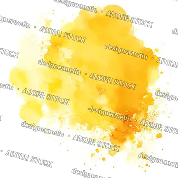 Gold Color Watercolor Splash Paint Texture On White Background