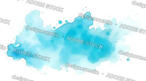Watercolor Soft Blue Stain, Transparent Background, Png