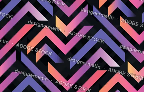 Seamless Neon Color Zigzag Geometric Vector Pattern